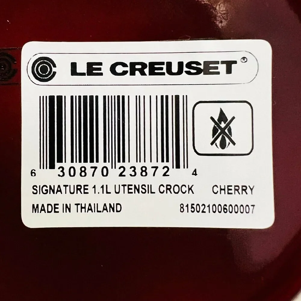 LE CREUSET Cerise Cherry 1.1 L Signature Utensil Holder Crock
